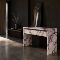 Table console en marbre Calacatta Viola avec tiroir flottant