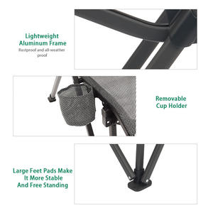 كرسي التخييم الجديد الفاخر في الهواء الطلق قابل للطي خفيف الوزن من الألومنيوم مع حامل أكواب قابل للإزالة - Product Image 3