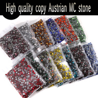 Perles de strass en cristal thermocollantes de haute qualité, découpées à la machine, écologiques, à dos plat, pour nail art, sacs, chaussures et vêtements, tailles 3mm/5mm