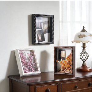 Vitrine en bois massif et verre, cadre profond pour photos, souvenirs, collections avec porte <span class=keywords><strong>à</strong></span> perles uniques - Product Image 2