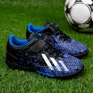 Chaussures de football unisexes, tige synthétique, semelle extérieure en caoutchouc, doublure en maille, pour enfants, entraînement sur terrain en herbe - Product Image 1