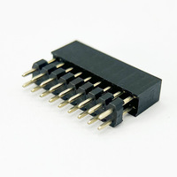 Conector de Plástico y Latón Chapado en Oro SMT de Doble Fila, Tipo Pin Header Hembra, Pasos de 2.54mm, 2.0mm, 1.27mm, 2X5, 8-20 Pines, Recto y en Ángulo Recto, PA6T
