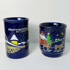 Custom <b>Ceramic</b> Mug With Handle Blue Christmas Design Holiday Gift <b>Cup</b> - Product Image 4