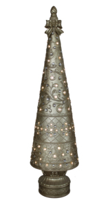 Sapin de Noël en oxyde de magnésium doré avec lumières LED - Product Image 2