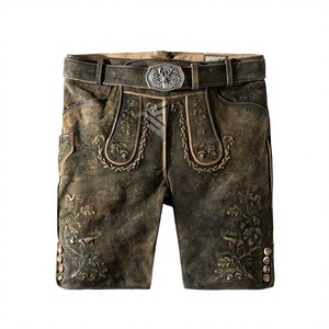 Último Modelo 2026: Lederhosen Bávaros para Hombre, de Piel de Cabra, Traje Tradicional de Oktoberfest con Técnica de Bordado - Product Image 1