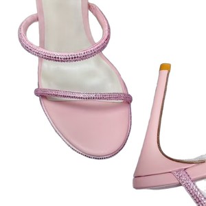 Sandales de mariage à talon aiguille style <span class=keywords><strong>français</strong></span>, en soie ornée de cristaux serpentins, style européen et américain, collection 2026 - Product Image 5
