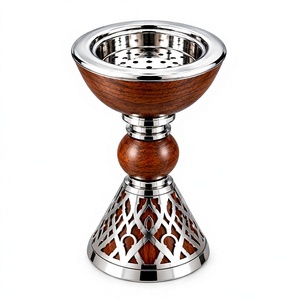 Quemador de incienso artístico de metal y madera, soporte decorativo para fragancias, diseñado para la práctica de meditación con incienso. - Product Image 1
