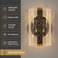 Nouvelle applique murale LED en aluminium de style nordique tendance, effet ciel étoilé, design cylindrique en acrylique, décoration de chambre de luxe