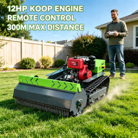 Tondeuse robotisée compacte à moteur diesel avec largeurs de coupe de 800 mm, 1000 mm et 1200 mm, tondeuse à fléaux télécommandée sur chenilles