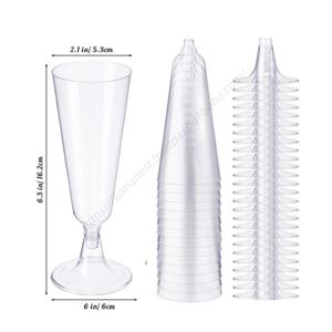 Flûtes à champagne en plastique DD1093 en gros, gobelets jetables à bord doré de 5 oz, verres à cocktail scintillants pour mariage et Thanksgiving - Product Image 5