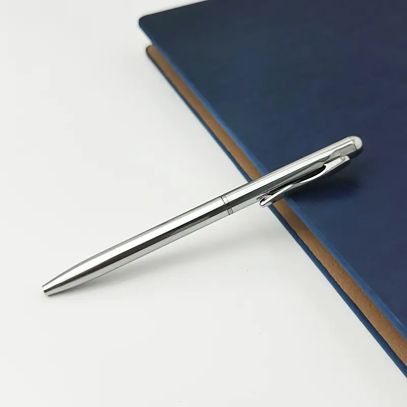 Luxury Slim Thin Cross Style Pen Custom Logo Personalized Company Hotel Promotional Twist Metal Ball Pen