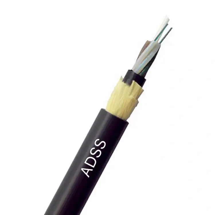 Tedarik ADSS 12 24 48 144 çekirdek açık havai hat adss çift ceket kendinden destekli fiber optik kablo açık 50-200m UV/HDPE