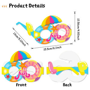 Youlun 8PCS Hawaiian Party <span class=keywords><strong>Photo</strong></span> <span class=keywords><strong>Booth</strong></span> Requisiten 3D <span class=keywords><strong>Tropical</strong></span> <span class=keywords><strong>Flamingo</strong></span> Ananas Design Summer Beach Party Dekorative Brille - Product Image 3