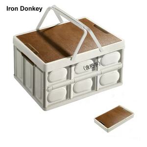 IRONDONKEY Équipement de camping Rangement pliant Comptoir en bois Panier en plastique Boîte de rangement pliante - Product Image 6
