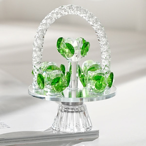 Statues de fleurs en cristal vintage de haute qualité, décorations de bureau sculptées pour la maison, pour offrir en cadeau à la Saint-Valentin à maman, à femme, à petite amie - Product Image 1