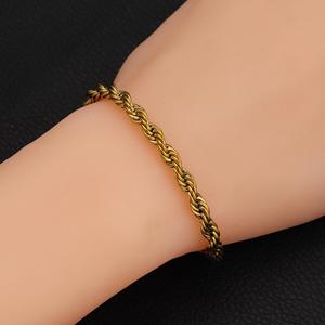3Mm Twist Chain Gold Silver Stainless Steel <b>Bracelet</b> Twisted <b>Rope</b> Chain Jewelry 14K Necklaces - Product Image 3