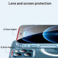 Casing Ponsel Anti Benturan Magnetik Transparan TPU+PMMA Akrilik YWS-1800GS untuk Pengisian Daya Nirkabel untuk Iphone 12 Pro Max