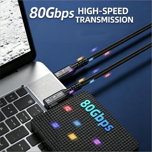 Cavo USB <span class=keywords><strong>5</strong></span> Premium ad Alta Velocità 80Gbps 16K 240W 5A in Nylon Intrecciato con Rame Stagnato per Ricarica Rapida e Trasferimento Dati Audio Video per Laptop - Product Image 2
