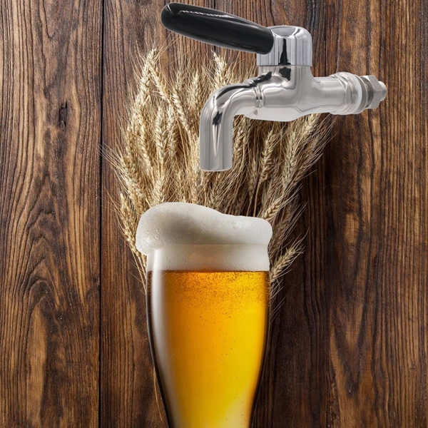 ビールコック(シルバー ビールディスペンサー用4タップ付きL型ビールタワーシルバーカラー