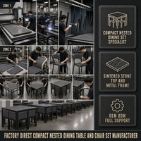Ensemble de salle à manger moderne de luxe pour restaurant : 1 table et 4 chaises, meubles de salon, tables en bois, chaises en métal
