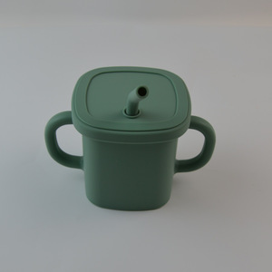 Taza de paja de silicona para bebé con asa-Taza para niños pequeños, tapas dobles suaves, vasos de aprendizaje para niños - Product Image 5