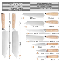 Ensemble de couteaux de cuisine avec affûteur ensemble de couteaux de Chef couteaux à fruits en acier inoxydable au carbone de haute qualité nouveau Design 9 pièces en métal