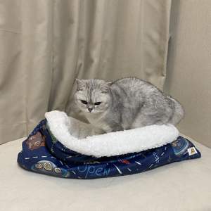 Lit de voyage pour animaux de compagnie imprimé de luxe et fait à la main sac pour animaux de compagnie chiot chien anti-anxiété lit pour chien Art déco velours fausse fourrure sac de câlins pour animaux de compagnie - Product Image 6