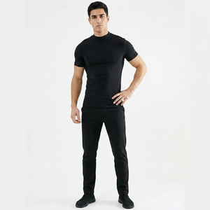 T-shirt décontracté pour homme en coton 100% de haute qualité, à manches courtes, col rond, respirant, coupe classique, couleur unie, imprimé et brodé sur mesure - Product Image 1