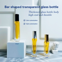 Bouteilles de parfum rechargeables transparentes à fond épais vintage mini cylindre 8ml 10ml 15ml échantillon de qualité décantations de parfum en verre
