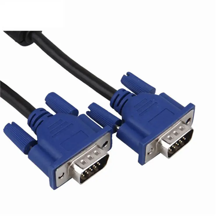 SIPU Vga Connector Cable Factory Price Male to Male High Quality15 Pin 3+2 Black PVC Ce Polybag Blue Multimedia Stock COAXIAL