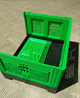 Boîte à palette en plastique pliable et empilable Huidu, grande capacité, pour fruits, avec mailles larges