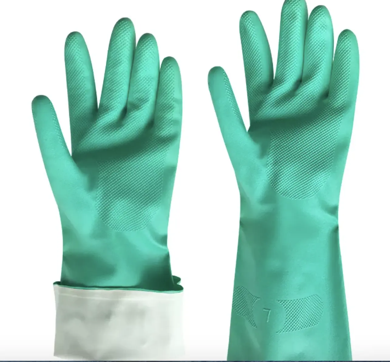 Green Nitrile Gloves Chemical Resistant Uvex NF33 Chemical Acid Alkali Gloves Industrial Rubber Gloves