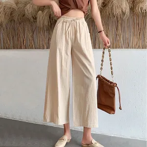 <span class=keywords><strong>Pantaloni</strong></span> estivi a gamba larga da <span class=keywords><strong>donna</strong></span> <span class=keywords><strong>pantaloni</strong></span> larghi in cotone <span class=keywords><strong>lino</strong></span> da <span class=keywords><strong>donna</strong></span> <span class=keywords><strong>pantaloni</strong></span> larghi dritti in tinta unita traspiranti Casual da <span class=keywords><strong>donna</strong></span> - Product Image 1