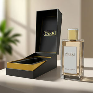 Caja Magnética Rígida de Lujo para Perfume con Logotipo en Lámina Dorada e Inserto de Terciopelo para Empaque de Regalo de Fragancias de Alta Gama - Product Image 4