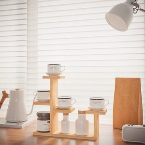 Support à tasses en bois, étagère de rangement multi-niveaux, organisateur de vaisselle de cuisine de bureau, type sur pied à 3 étages - Product Image 2
