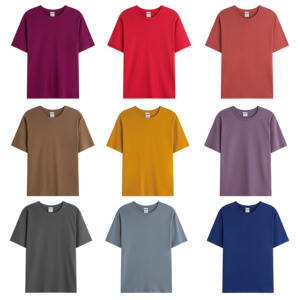 Custom 190gsm <b>Tshirt</b> Heavyweight Regular Fit <b>Tshirt</b> 100% Cotton Embroidered Round Neck Men's T-shirt - Product Image 1