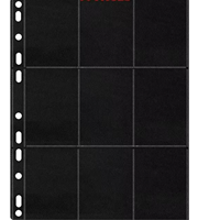 Pages de protection pour cartes Junmei, 9 poches, 11 trous, compatibles avec classeur à 3 anneaux, transparentes, noires, en PP, 4x3 pouces, modèle 01, pour cartes de visite
