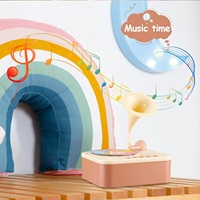 Caja de música para bebé, reproductor de música para niños, incluye 96 grabaciones conmutables, juguete educativo, gramófono para niños
