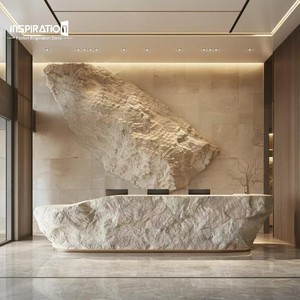 Mostrador de Recepción Moderno de Piedra Artificial de FRP para Hotel y Oficina, Diseño Personalizado, Fácil de Limpiar y Mantener, Versátil - Product Image 1