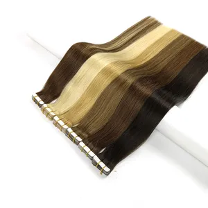 ISWEET Europe Tape Hair Extension Manufactures Virgin 100% Human Hair With Mini Tape Ins Hair Extension