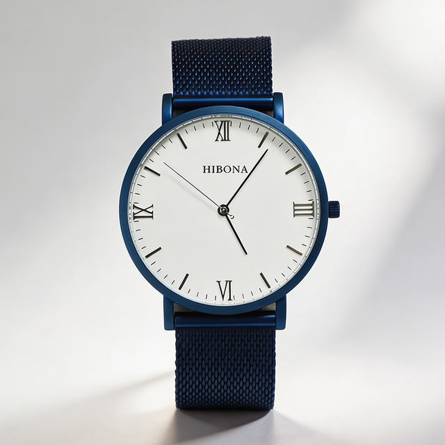 Wholesale Custom Logo Ultra Thin Stainless Steel Strap Mesh Waterproof Round Dial Pointer Quartz Watch for Men