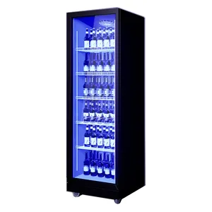 Réfrigérateur congélateur à vin de supermarché à porte en verre commercial de luxe magnétique 280L pour la nourriture