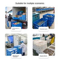 Vente en gros Grande boîte de transfert industrielle en plastique bleu Caisse manufacturée à couvercle épais recyclable avec cadre en caoutchouc solide