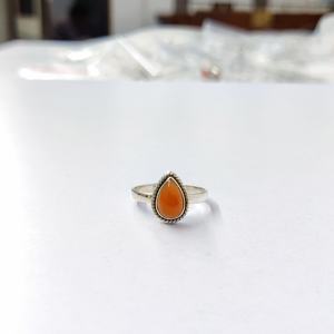 Bague en argent sterling 925 avec pierre de grenat, collection artisanale de bijoux en argent et en cornaline, au meilleur prix, réglable - Product Image 2