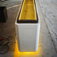 Jardinières d'extérieur rectangulaires en acier, grandes, pour patio, prix usine, avec éclairage LED, pots de fleurs