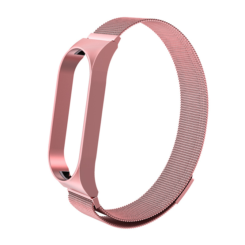 Correa metálica magnética azul para Xiaomi Mi Band 5/6M - Rosa palo