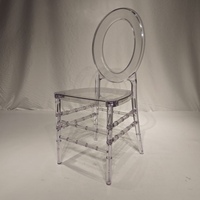 Chaise Chiavari en acrylique transparent à dossier circulaire, chaise de banquet pour mariage, hôtel, fête en plein air