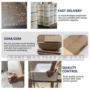 Nổi sọc hình bầu dục tường treo gốm rửa lưu vực với mô hình bằng đá cẩm thạch nổi hình elip cột nghệ thuật chìm cho phòng tắm - Product Image 6