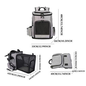 กระเป๋าเป้สะพายหลังสำหรับแมวและสุนัขแบบพกพา ขยายได้ สายสะพายคู่ ผลิตจากผ้า Oxford 600D และโครงเหล็ก สำหรับการเดินทางและใช้งานกลางแจ้ง - Product Image 2