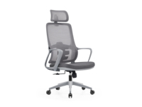 Chaise de bureau ergonomique à dossier haut pour employés avec appui-tête réglable et support en maille respirante pour une longue tenue de position assise